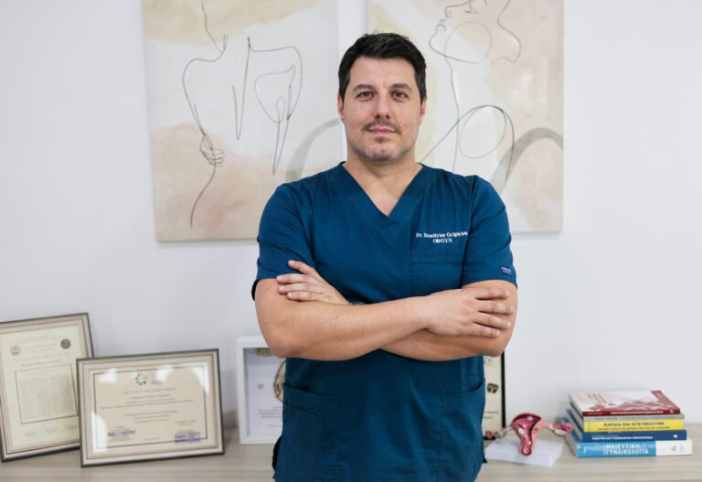 Dr Demetrios Grigoriou Obstetrician in Nicosia discussing personalised pregnancy care and prenatal testing